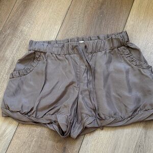 100% Silk Brown Shorts